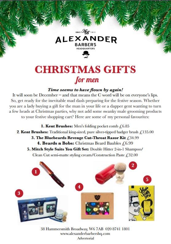 Alexander Barbers Headquarters: Christmas Gifts for Men