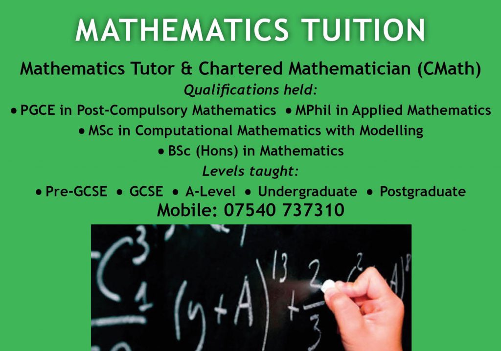 Chiswick Mathematics Tutor And Chartered Mathematician
