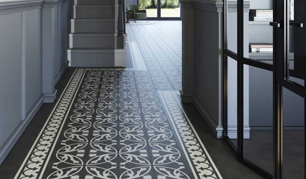 London Carpet The Luxury, Victorian Tile Style Vinyl Flooring